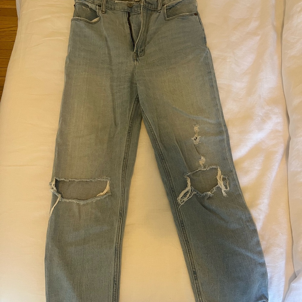 Abercrombie & Fitch - Curve Love Ankle Straight Ultra High Rise Light Blue Jeans